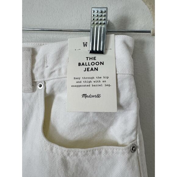NWT Madewell The Ballon Jeans Size 26 Tile White Wide Leg Denim - Picture 8 of 11